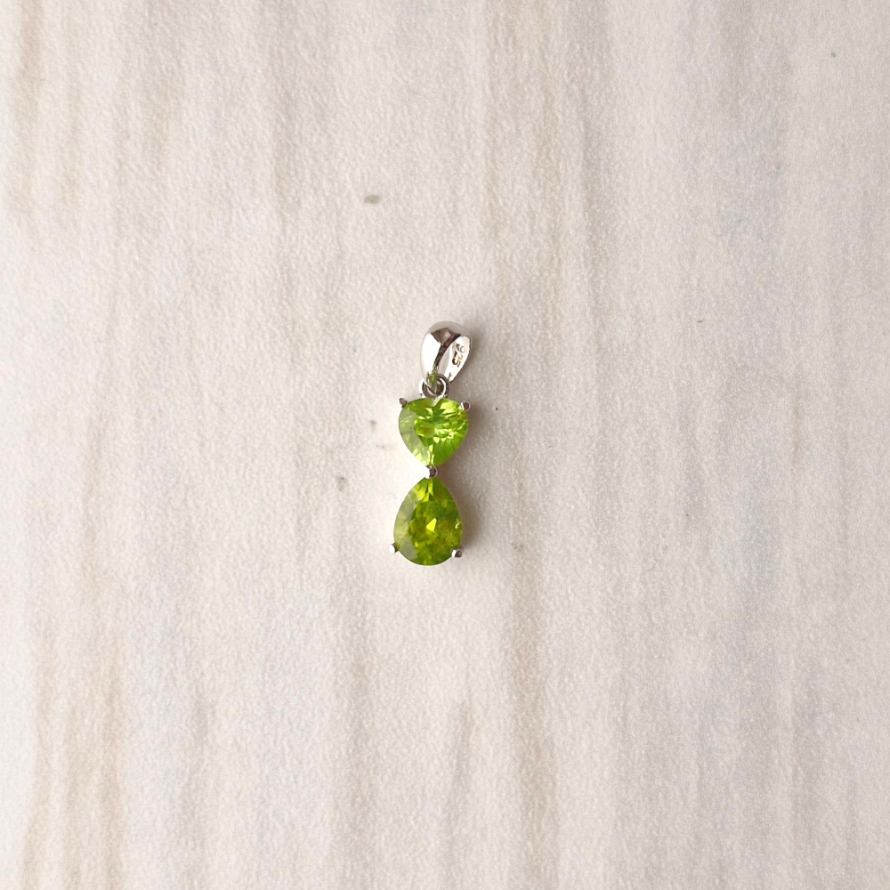 Peridot Silver Drop Pendant