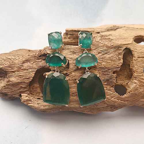 Susanna 3 Tier Gemstone Earrings