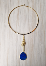 Spiral Shell with Lapis Lazuli Collar Statement Necklace