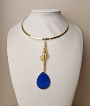 Spiral Shell with Lapis Lazuli Collar Statement Necklace