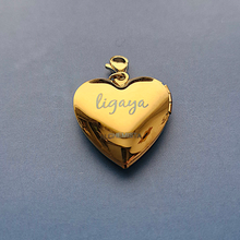 Engraved Alibata Heart Locket Charm