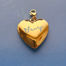 Engraved Alibata Heart Locket Charm