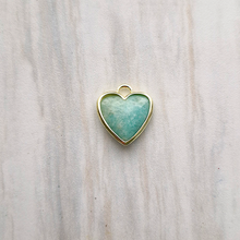 Rim Set Heart Gemstone Charm