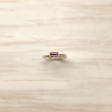 Amethyst Hammered Minette Ring Silver