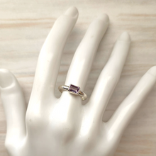 Amethyst Hammered Minette Ring Silver