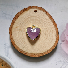 Rim Set Heart Gemstone Charm
