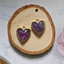 Amethyst Heart Rim Set Dangles