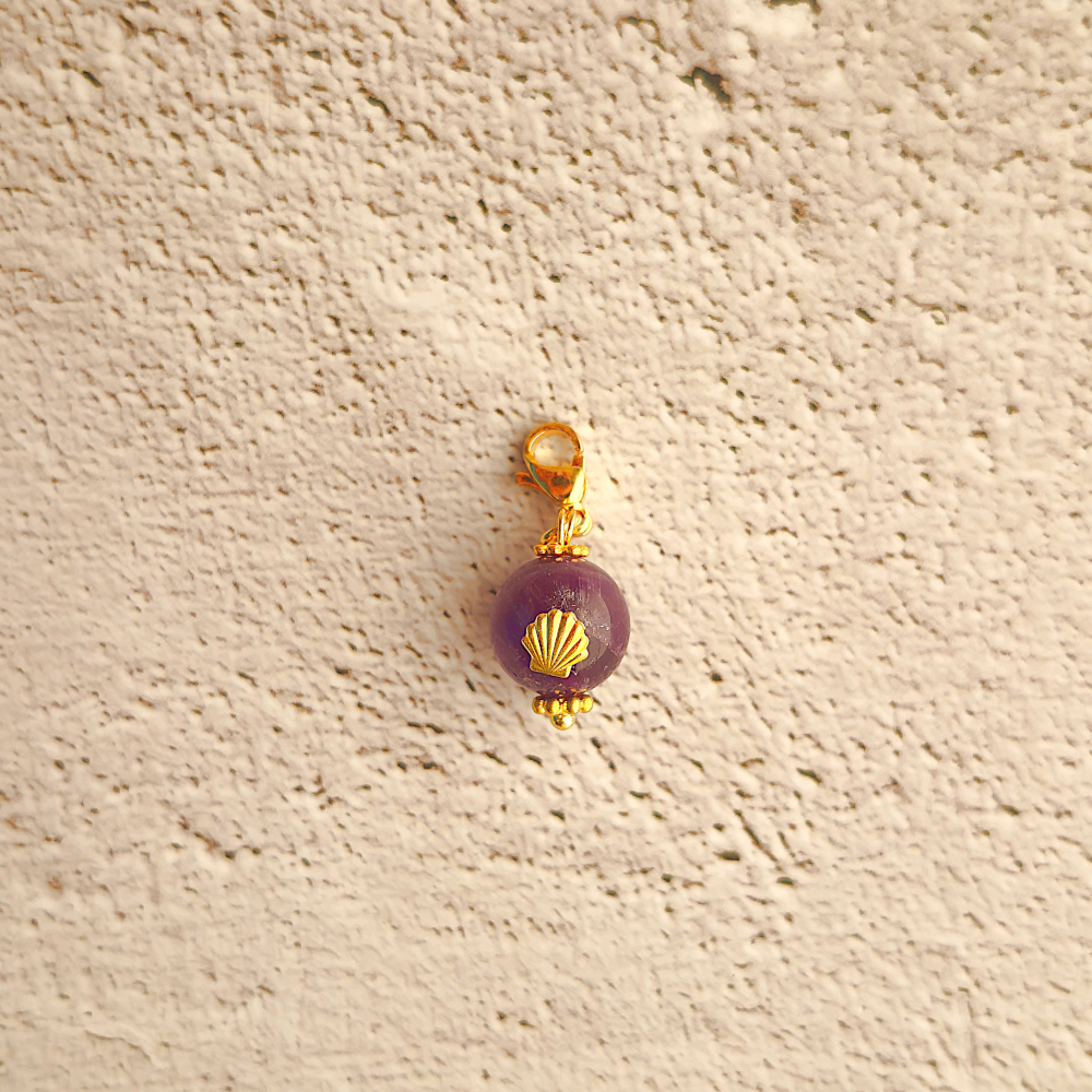 Amethyst with Clam Shell Bead Charm