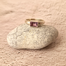 Amethyst Hammered Minette Ring Silver