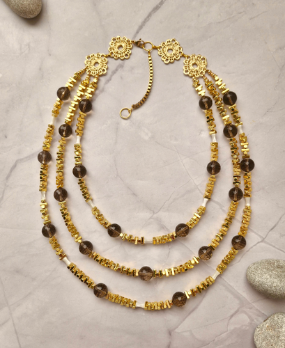 Aplaya Cascading 3-Tier Statement Necklace