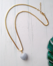 Heart Cabochon Single Gem Drop Necklace