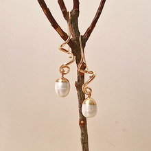 Baging with Gemstones Single Drop Earrings