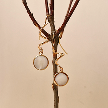 Baging with Gemstones Single Drop Earrings