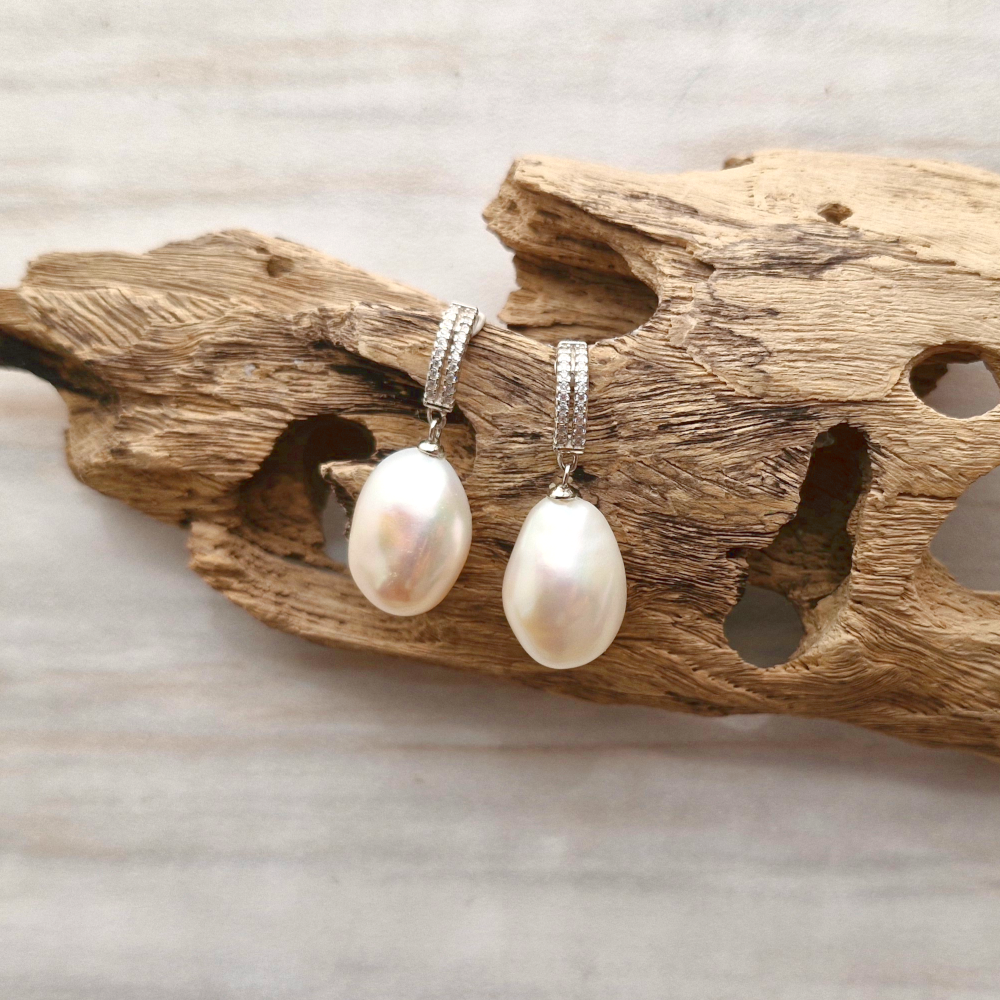 Baroque Pearl Stud Earrings