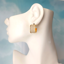 Stingray Leather Inlay Hoop Earrings