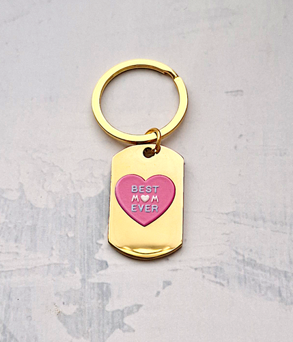 Best Mom Ever Gold Dog Tag