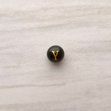 Black Agate Bead Letter Charm