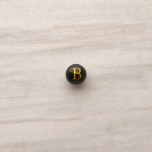 Black Agate Bead Letter Charm