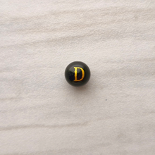 Black Agate Bead Letter Charm