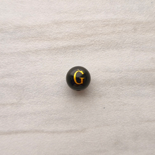 Black Agate Bead Letter Charm