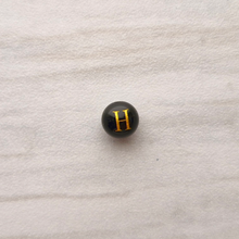 Black Agate Bead Letter Charm