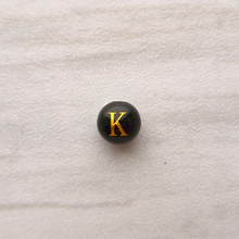 Black Agate Bead Letter Charm