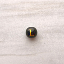 Black Agate Bead Letter Charm