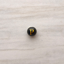 Black Agate Bead Letter Charm