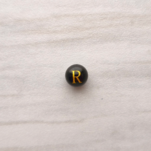 Black Agate Bead Letter Charm