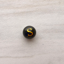 Black Agate Bead Letter Charm