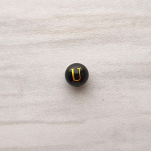 Black Agate Bead Letter Charm