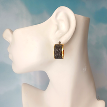 Stingray Leather Inlay Hoop Earrings