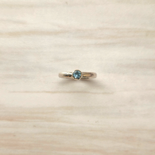 Blue Topaz Hammered Minette Ring Silver