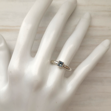 Blue Topaz Hammered Minette Ring Silver