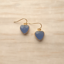 Blue Chalcedony Single Gem Drop Earrings