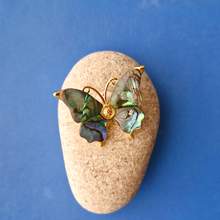 Colored Mother of Pearl Butterfly Brooch