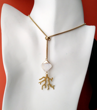 Branch Coral with White Mother of Pearl Slider Necklace