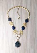 Branch Coral Links with Lapis Lazuli and White Agate Necklace