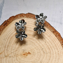 Buttercup Flower Stud Earrings Silver