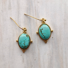 Byzantium Oval Single Drop Earrings