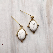 Byzantium Oval Single Drop Earrings