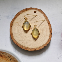 Byzantium Oval Single Drop Earrings