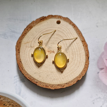 Byzantium Oval Single Drop Earrings