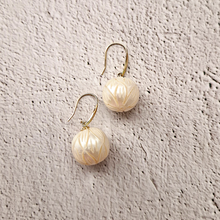 Carved Pearl Earrings 14k gold