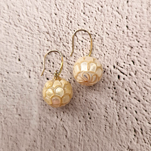 Carved Pearl Earrings 14k gold