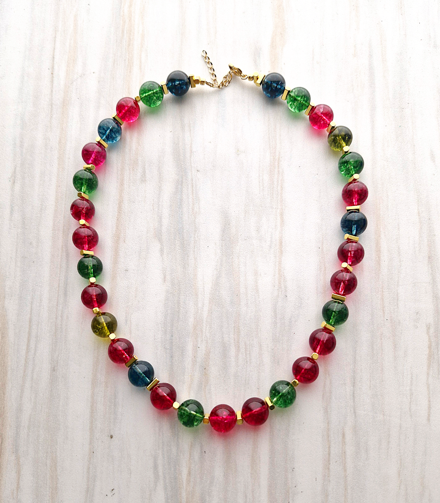 Chelsea Tourmalinated Quartz Beaded Necklace