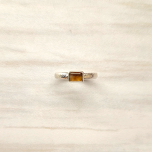 Citrine Hammered Minette Ring Silver