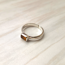 Citrine Hammered Minette Ring Silver