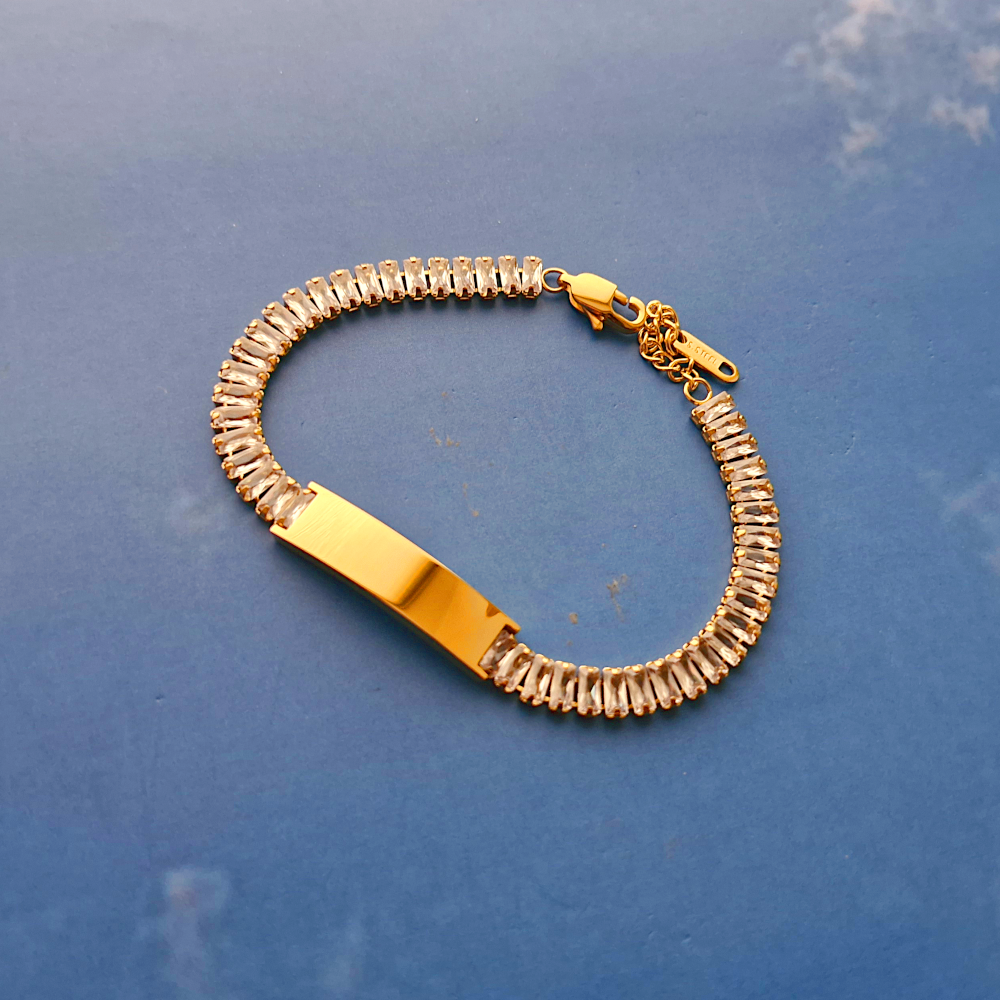 Name Plate Tennis Bracelet