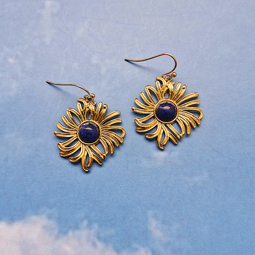 Daisy Flower Single Drop Hook Earrings